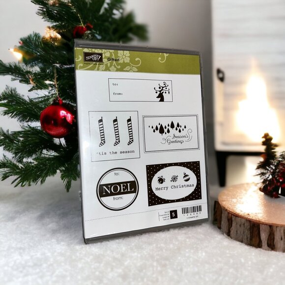 Stampin Up! Gifted Rubber Stamp Christmas Card Making Gift Tags Kit - Picture 1 of 5